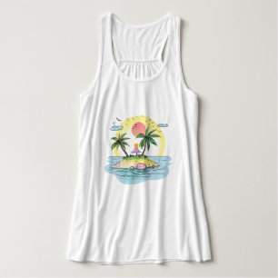 Débardeur T-Shirt Streetwear Coucher de Soleil sur une Île T