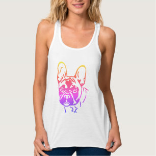 Débardeur T Shirt tête de bouledogue français Bulldog frança