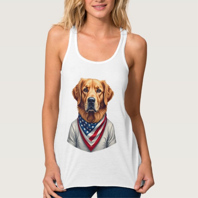 Débardeur T-shirt vintage Golden Retriever Canine Américain (Devant)