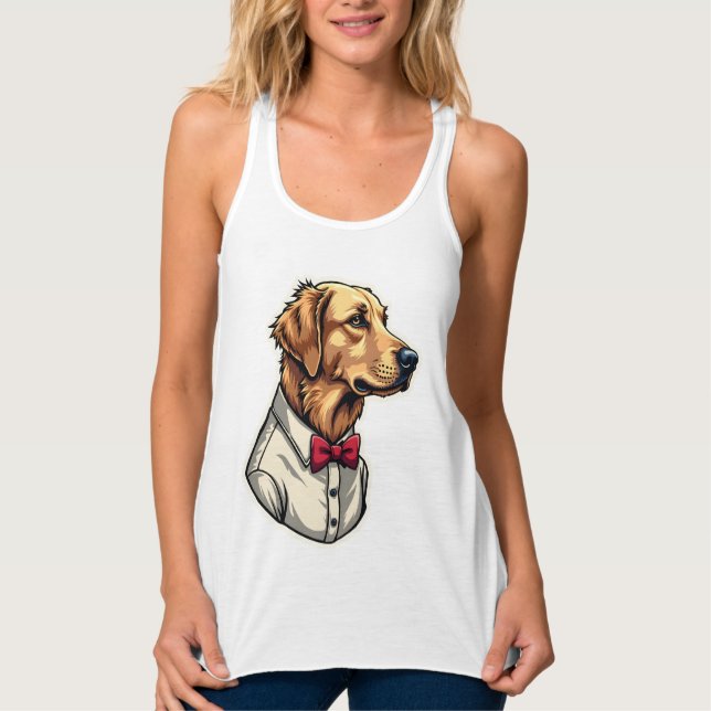 Débardeur T-shirt vintage patriotique pour chien Retriever d (Devant)