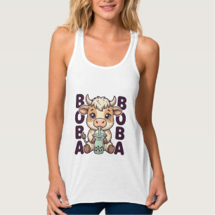 Débardeur Thé aux perles de vache mignonne Design de T-Shirt