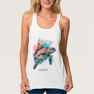 Débardeur Tortue de mer des Bahamas Drapeau bahamien Grande