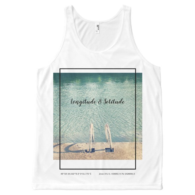 Débardeur Tout-imprimé Unisex Longitude et Solitude (Devant)