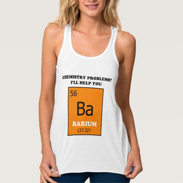 Débardeur Tuteur de chimie Pun Baryum (Devant)