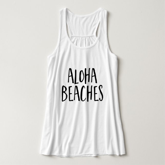 Débardeur Typographie de script tendance "Plages Aloha" (Design devant)