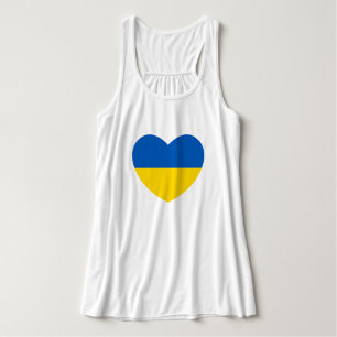 Débardeur Ukraine Drapeau Coeur bleu et jaune