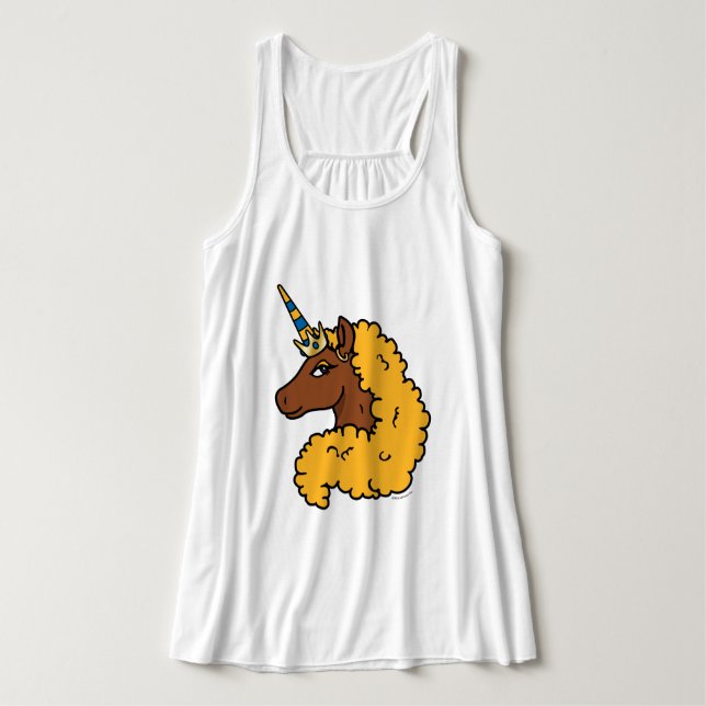 Débardeur Unicorne Afro Jaune (Design devant)