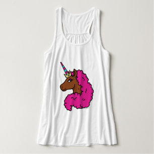 Débardeur Unicorne Afro Rose Chaud