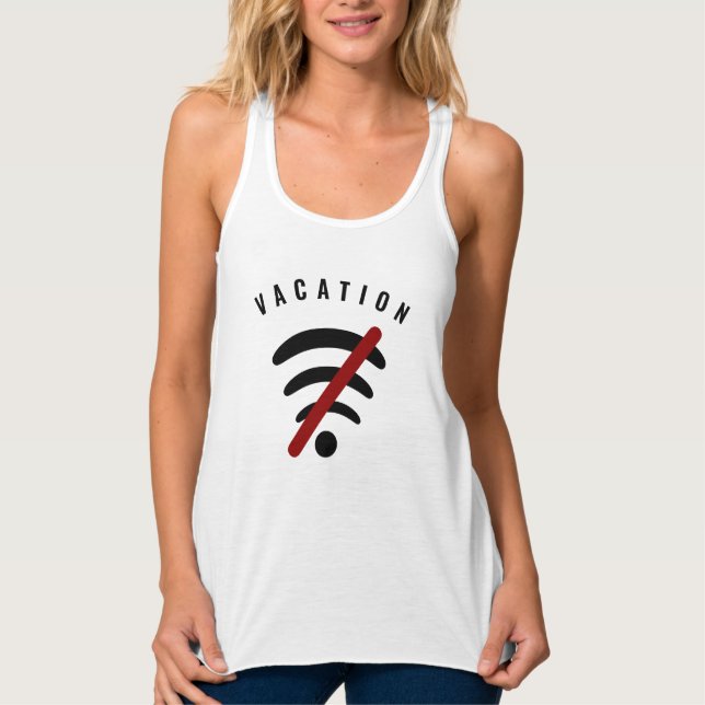 Débardeur Vacation Tank Top - Offline  WiFi Free - Your Text (Devant)