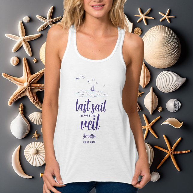 Débardeur Voile Dernière Voile Nautique Nom Bachelorette (Créateur téléchargé)
