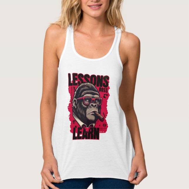 Débardeur Women Gorilla Boss Lessons Learn Tank Top  (Devant)