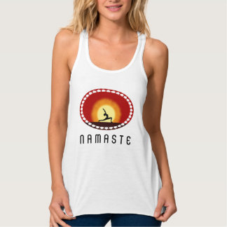 Débardeur Yoga Pose Sunrise Silhouette Namaste Womens Tank