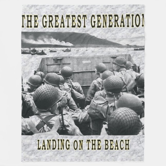 DÉBARQUEMENT SUR LA PLAGE Couvertures en toison (Devant)