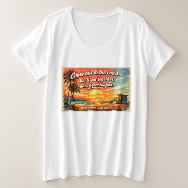 Débarquez sur la côte T-Shirt grande taille pour f (Design devant)