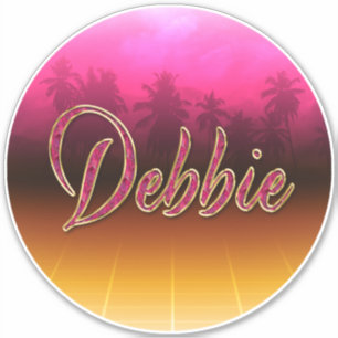 Debbie Prénom Golden Pink Autocollants