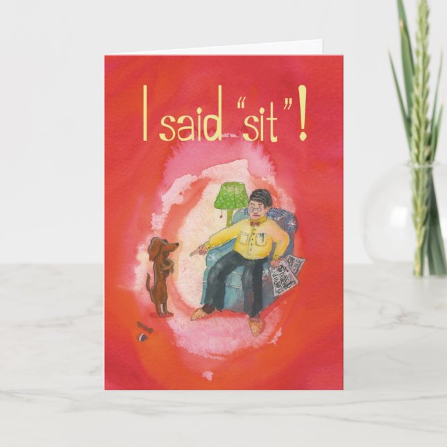 Debout Dachshund - Drôle Obtenir Bonne Carte De Vo (Devant)