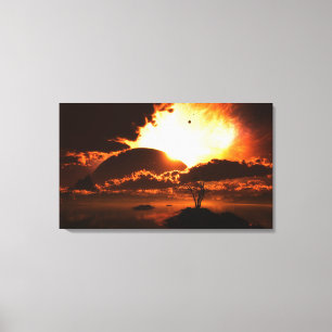 Début de la toile enveloppée par extrémité