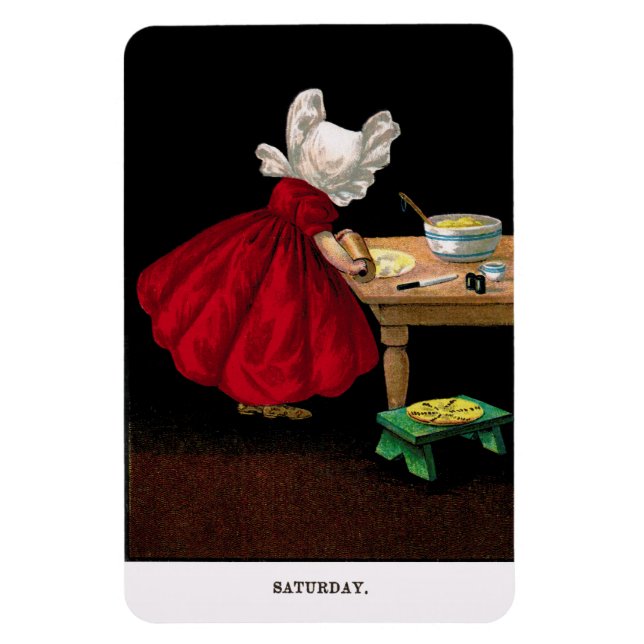 Début des années 1900 Samedi Sunbonnet Sue Magnet (Vertical)