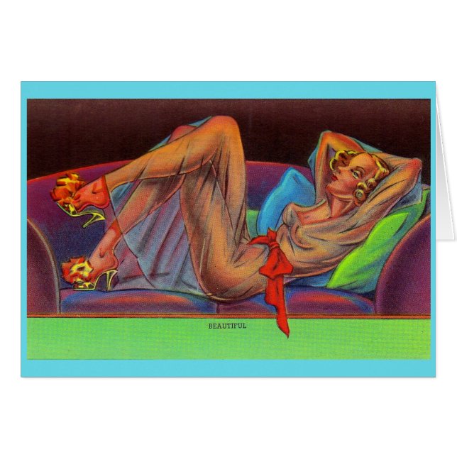 Début des années 1940 Belle fille pin-up (Devant Horizontal)