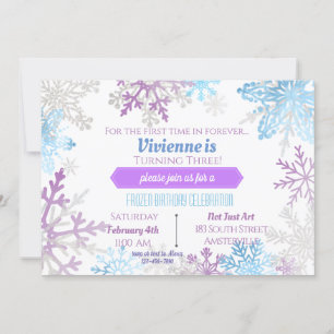 Début du printemps Snowflakes Invitation Anniversa