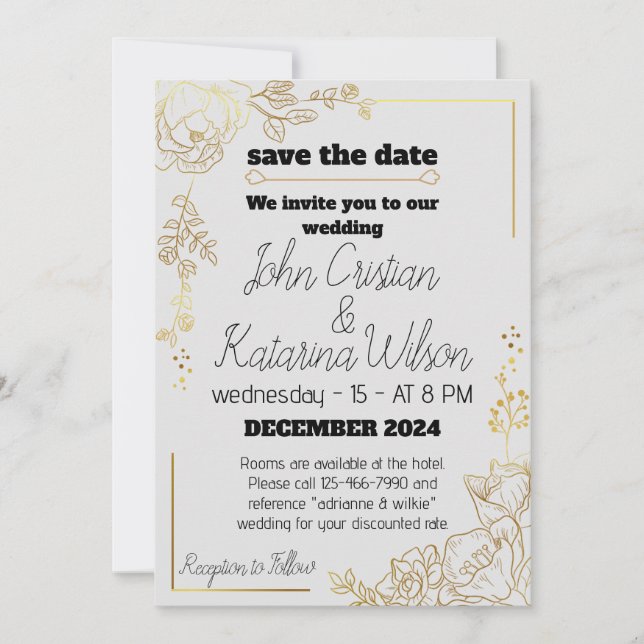 Débuts chéris, invitations de mariage (Devant)