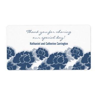 Décadence florale bleu Étiquettes de mariage
