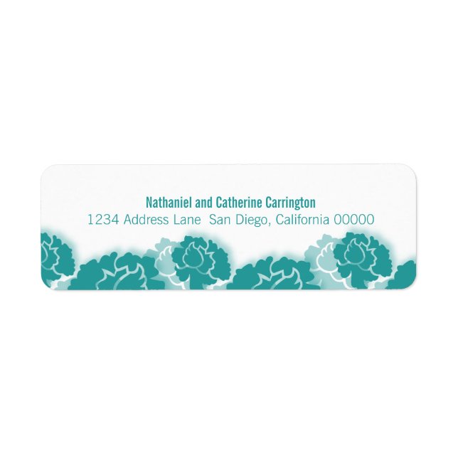 Décadence florale turquoise Étiquettes d'adresse d (Devant)