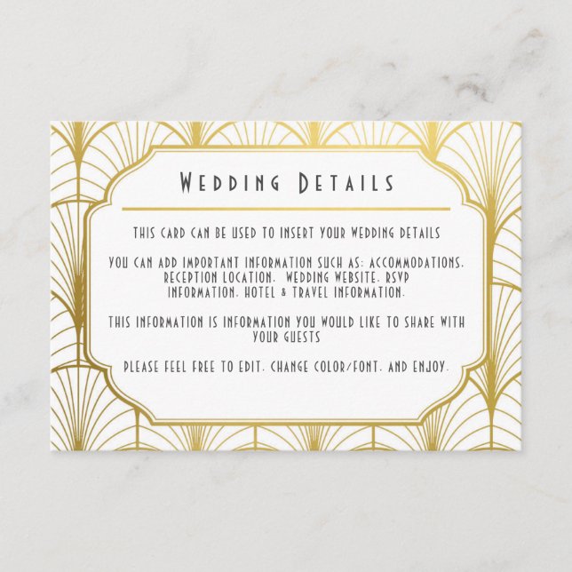 Décadence Golden Art Deco Invitation (Devant)