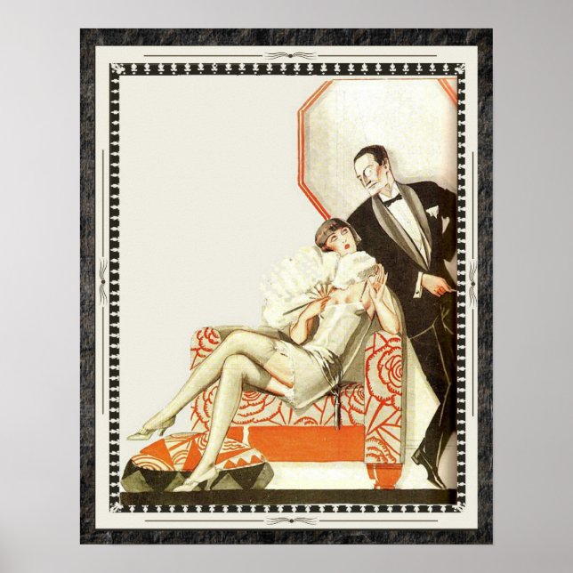 Décadent années 1920 Art Déco Avant Garde Couple (Devant)