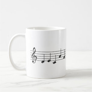 Decaf "DECAF" Music Note Coffee Mug Piano Enseigna