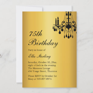 Décalage Grand Ballroom Anniversaire Invitation or