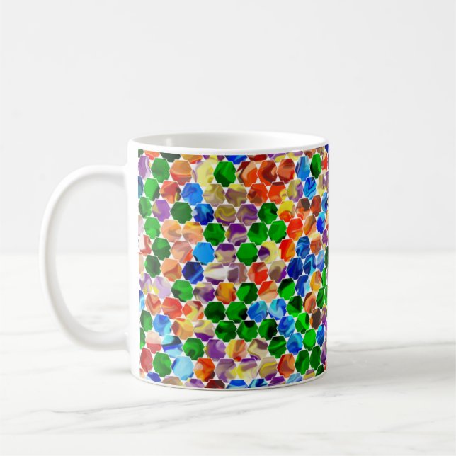 Décaler Hexagons tourner 11oz Mug (Gauche)