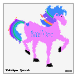 Décalque caracolant rose de mur de cheval