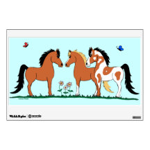 Décalque de mur de cheval de trois amis