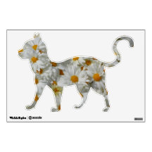 Décalque floral de mur de chats de marguerites