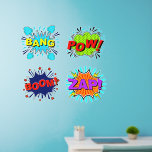 Décalque Mural Bang Pow Boom Zap Pop Art 36"<br><div class="desc">4 décorations murales d'art pop - - Changez la taille de ces décalcomanies en changeant la taille de la feuille de style - 4 tailles - de 12" x 12" à 36" x 36" - - Ces décalcomanies sont imprimées sur un arrière - plan transparent, mais vous pouvez changer en...</div>