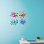 Décalque Mural Boom Splash Slam Smash, Purple Yellow Pop Art 24"<br><div class="desc">Quatre décorations murales d'art pop - - Changez la taille de ces décalcomanies en changeant la taille de la feuille de style - 4 tailles - de 12" x 12" à 36" x 36" - - Ces décalcomanies sont imprimées sur un arrière - plan transparent, mais vous pouvez changer en...</div>