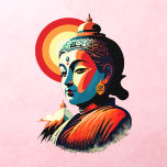 Décalque Mural Bouddha Lord Retro Pop Art Portrait<br><div class="desc">Bouddha Lord Portrait in the Sun,  créé sur Retro Pop Art Style Design. Illustration vectorielle originale Copyright BluedarkArt TheChameleonArt.</div>