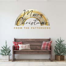 Classy Golden Rainbow Nom de famille Joyeux Noël
