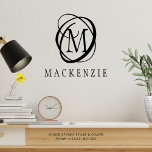 Décalque Mural Élégant Monogramme élégant Nom Noir<br><div class="desc">Un monogramme élégant et élégant et une décoration murale transparente de nom pour personnaliser votre espace. La conception est affichée dans une couleur noire modifiable et la police du nom peut être modifiée pour correspondre à votre style. ASSISTANCE : Pour obtenir de l'aide sur la modification ou la personnalisation de...</div>