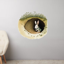 Le lapin blanc entre dans le pays des merveilles -