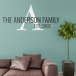 Décalque Mural Nom de famille Monogramme personnalisé<br><div class="desc">This design may be personalized in the area provided by changing the Phoand/or text. Or it can be customized by choosing the click to customize further option and delete or change the color of the background, add text, change the text color style, or delete the text for an image only...</div>