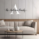 Décalque Mural Nom de famille Script Calligraphie Monogramme<br><div class="desc">This design may be personalized in the area provided by changing the Phoand/or text. Or it can be customized by choosing the click to customize further option and delete or change the color of the background, add text, change the text color style, or delete the text for an image only...</div>
