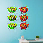 Décalque Mural Oui! Non !, 3 de chacun, Pop Art Design sur 36"<br><div class="desc">6 Décalages muraux d'art pop - - Changez la taille de ces décalcomanies en changeant la taille de la feuille décale - 4 tailles - de 12" x 12" à 36" x 36" - - Ces décalcomanies sont imprimées sur un arrière - plan transparent, mais vous pouvez passer à un...</div>