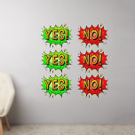 Décalque Mural Oui! Non !, 3 de chaque, Pop Art Design sur 50"<br><div class="desc">6 Décalages muraux d'art pop - - Changez la taille de ces décalcomanies en changeant la taille de la feuille décale - 4 tailles - de 12" x 12" à 36" x 36" - - Ces décalcomanies sont imprimées sur un arrière - plan transparent, mais vous pouvez passer à un...</div>
