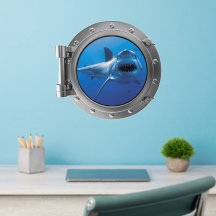 Porthole - Grande coque murale de requin blanc