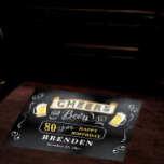 Décalques De Sol Cheers and Beers to 80 Years Birthday Floor Decals<br><div class="desc">Celebrate your 80th Birthday in style with this rustic "Cheers and Beers" chalkboard vintage barroom look design.  Composite design by Holiday Hearts Designs (rights reserved).</div>