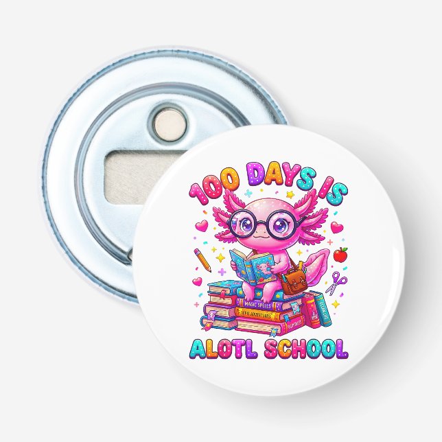 Décapsuleur 100 jours c'est Alotl École Filles Axolotl  (Devant)