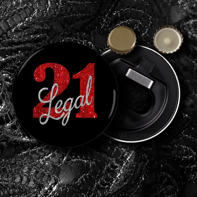 Décapsuleur 21 et juridique | Parties scintillant Red Faux 21e (Créateur téléchargé)
