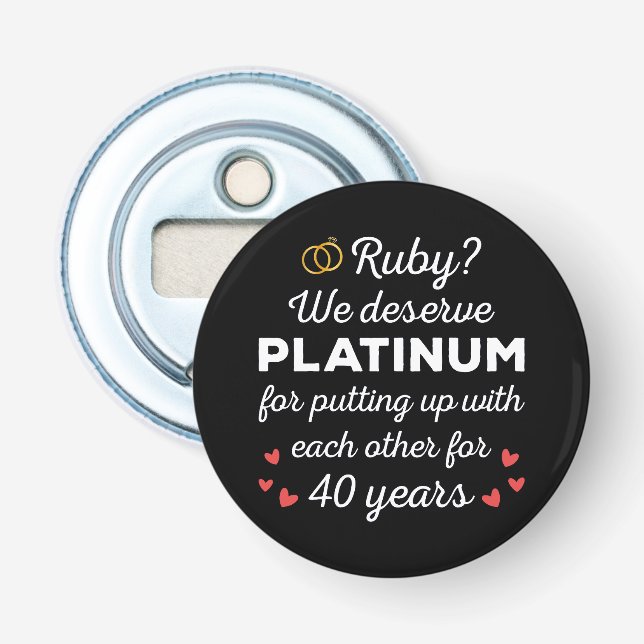 Décapsuleur 40ème anniversaire du Mariage I - Ruby Funny Coupl (Devant)